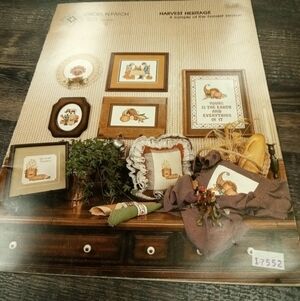 Harvest Heritage Cross Stitch Pattern Booklet Thanksgiving Fall Pilgrims Turkey